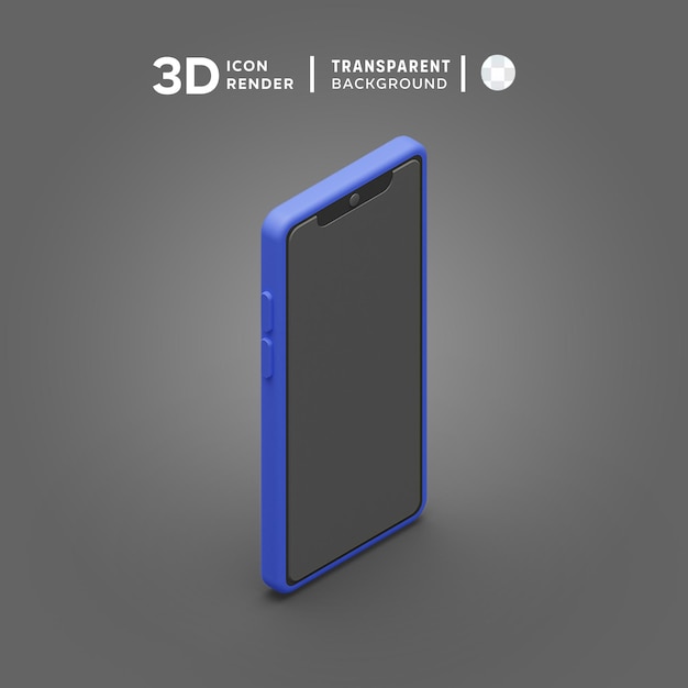 PSD ilustración 3d del teléfono que muestra el icono 3d de color aislado