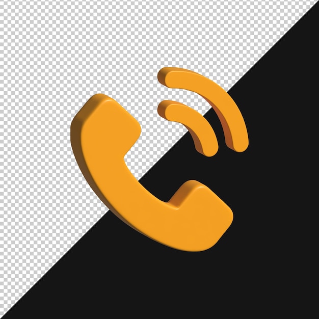 Ilustración 3D de un teléfono con señal