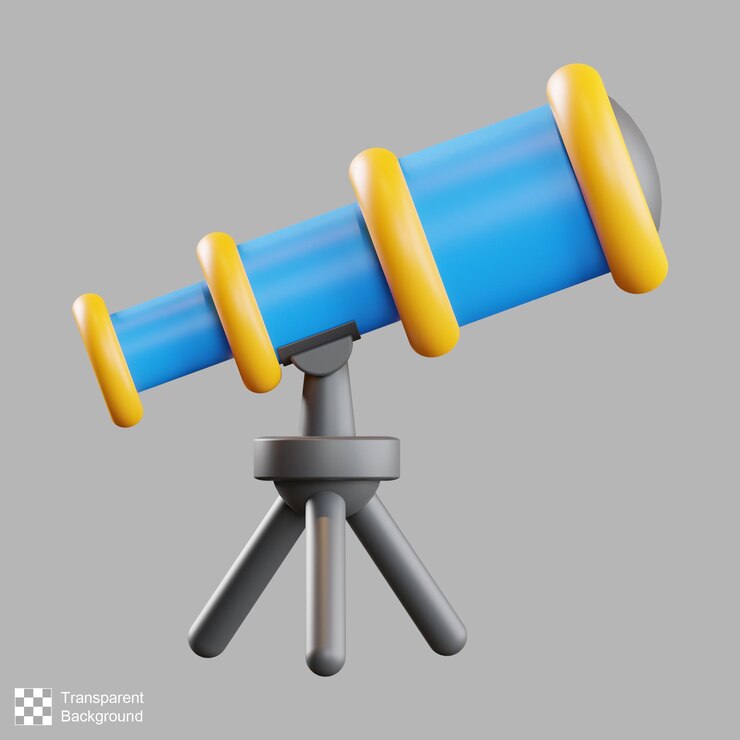 PSD ilustración 3d del telescopio