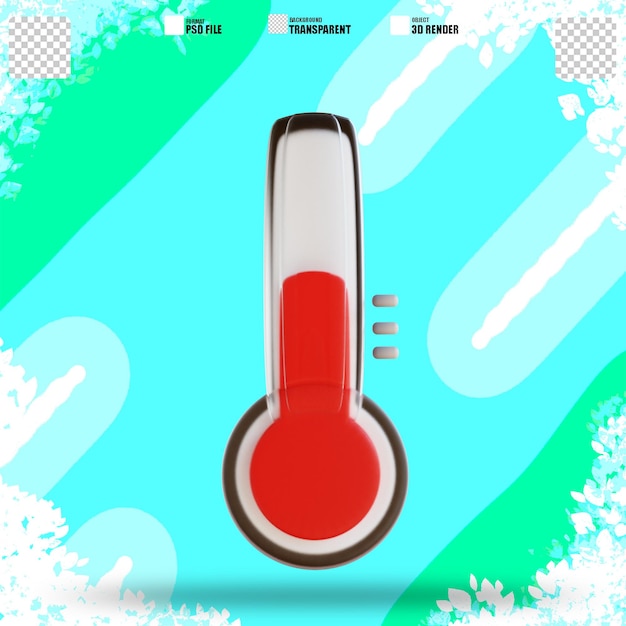 Ilustración 3D temperatura del aire caliente 2