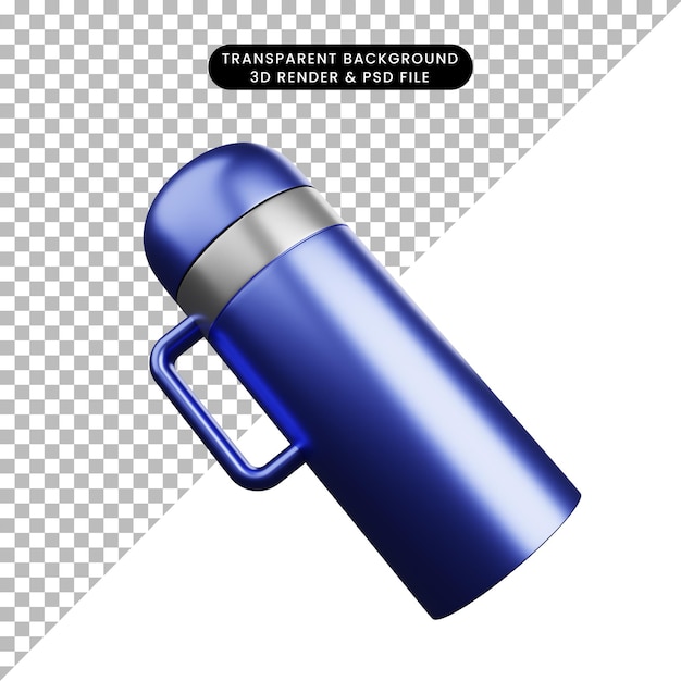 Ilustración 3D de termo de objeto simple