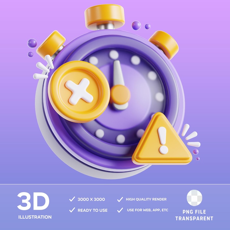 PSD ilustración 3d del tiempo de espera de psd