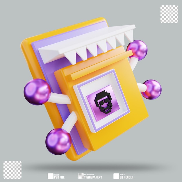 Ilustración 3D Tienda NFT 2