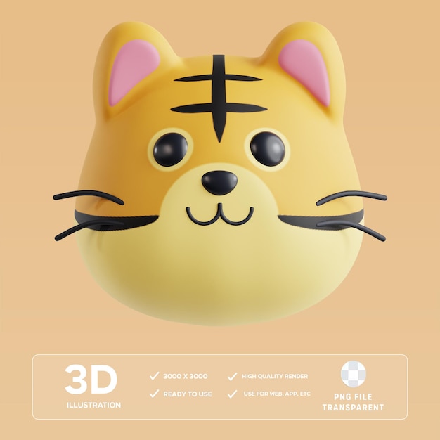 Ilustración 3D del tigre de PSD