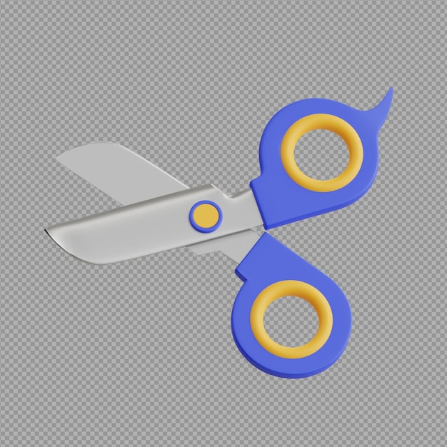 Ilustración 3D de las tijeras