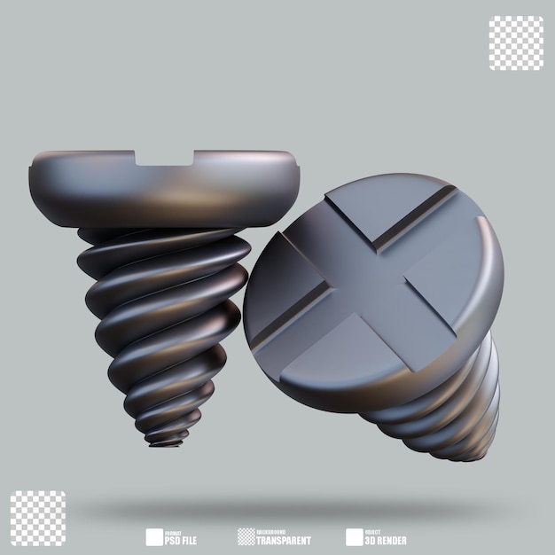 PSD ilustración 3d tornillo 2