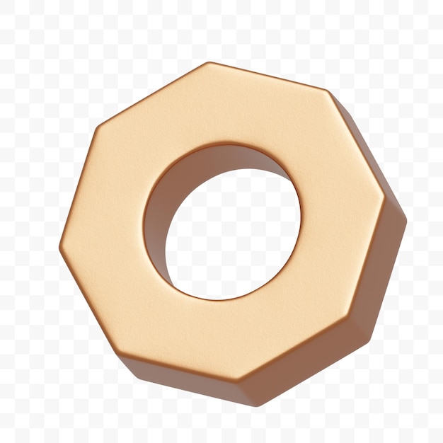 Ilustración en 3D de un tornillo de bronce