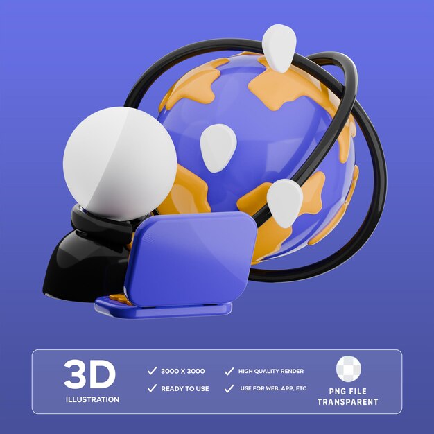 Ilustración 3D del trabajo global de PSD
