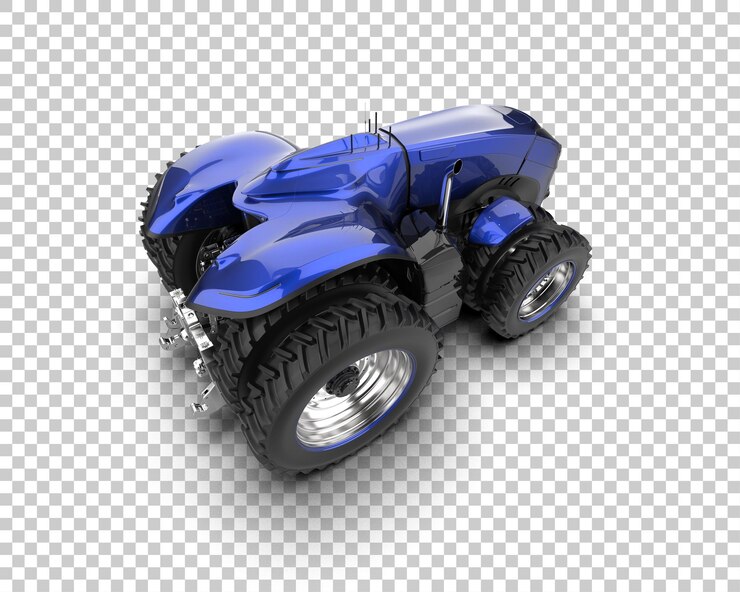 PSD ilustración 3d de un tractor sin conductor aislado en el fondo