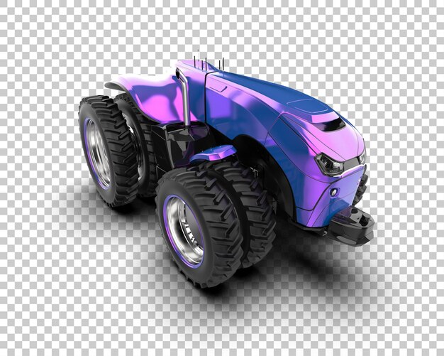 PSD ilustración 3d de un tractor sin conductor aislado en el fondo