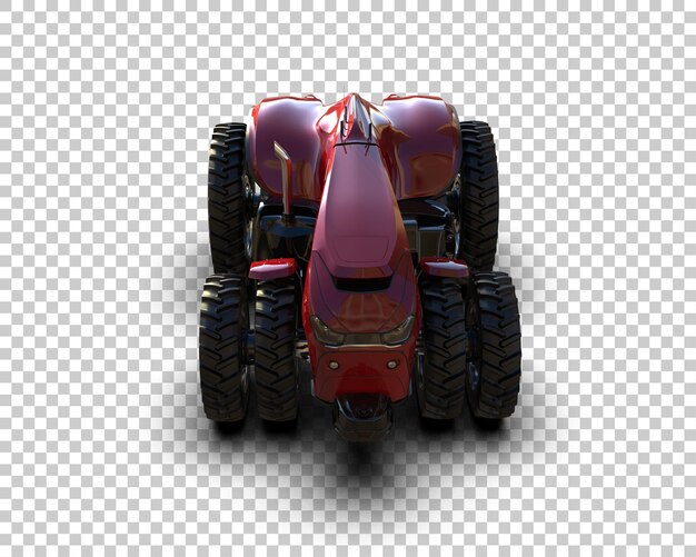 Ilustración 3D de un tractor sin conductor aislado en el fondo