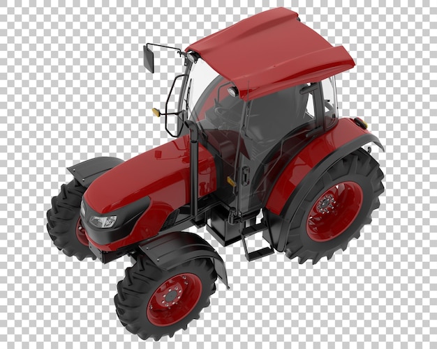 Ilustración en 3D de un tractor sobre un fondo transparente