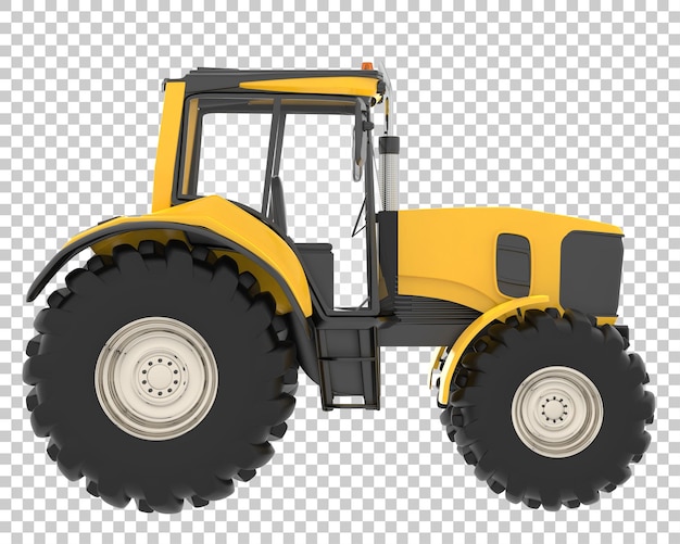 Ilustración en 3D de un tractor sobre un fondo transparente