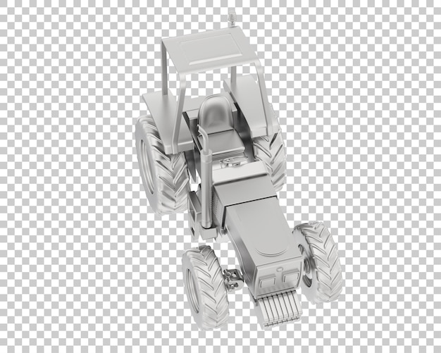 Ilustración en 3D de un tractor sobre un fondo transparente