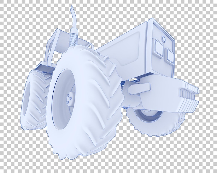 PSD ilustración en 3d de un tractor sobre un fondo transparente
