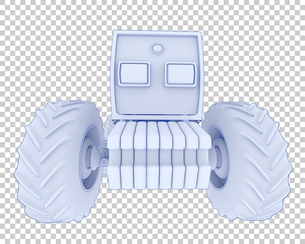 Ilustración en 3D de un tractor sobre un fondo transparente
