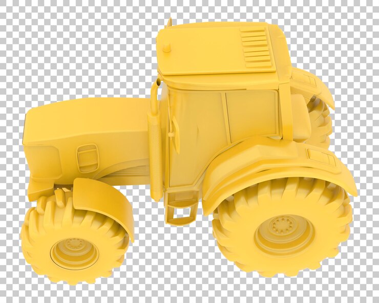 PSD ilustración en 3d de un tractor sobre un fondo transparente