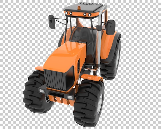 Ilustración en 3D de un tractor sobre un fondo transparente
