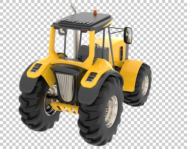 Ilustración en 3D de un tractor sobre un fondo transparente