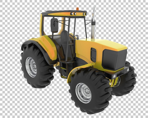 Ilustración en 3D de un tractor sobre un fondo transparente
