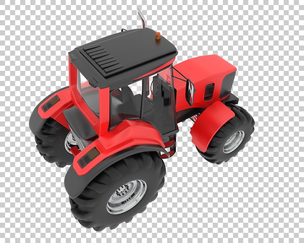 Ilustración en 3D de un tractor sobre un fondo transparente