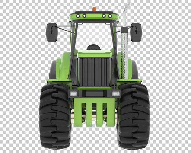 Ilustración en 3D de un tractor sobre un fondo transparente