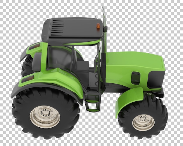 Ilustración en 3D de un tractor sobre un fondo transparente