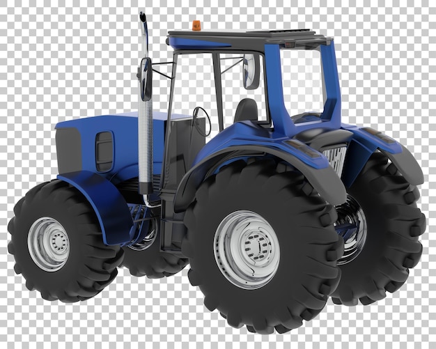 Ilustración en 3D de un tractor sobre un fondo transparente