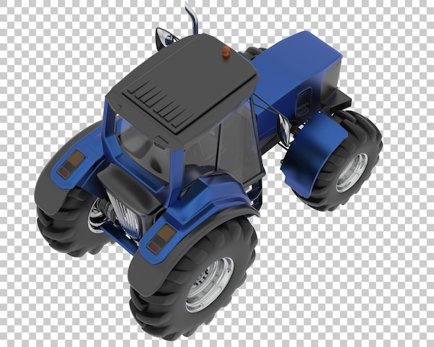 Ilustración en 3D de un tractor sobre un fondo transparente