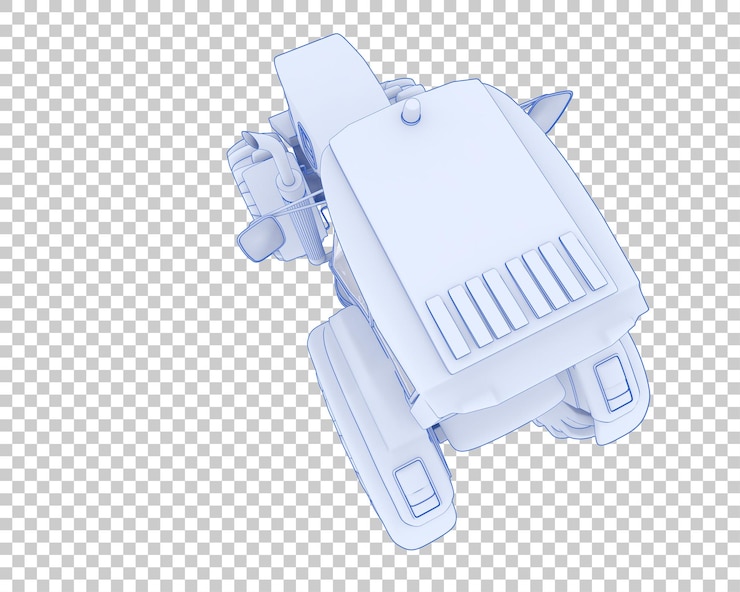 PSD ilustración en 3d de un tractor sobre un fondo transparente