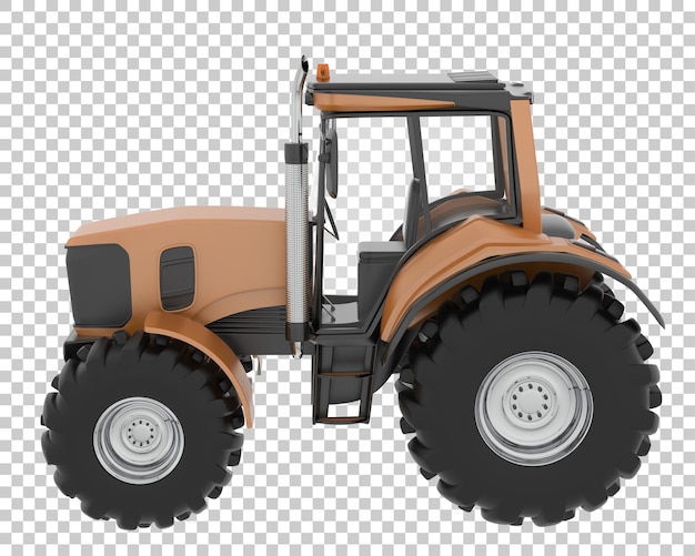 Ilustración en 3D de un tractor sobre un fondo transparente