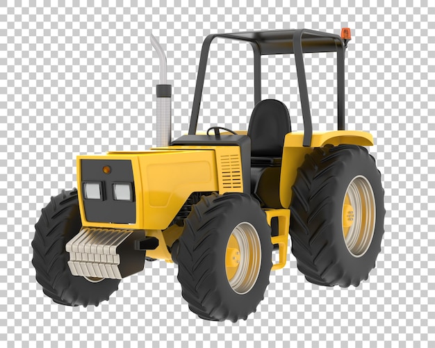 Ilustración en 3D de un tractor sobre un fondo transparente
