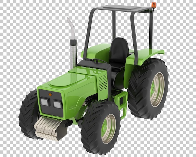 Ilustración en 3D de un tractor sobre un fondo transparente