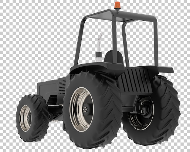 Ilustración en 3D de un tractor sobre un fondo transparente