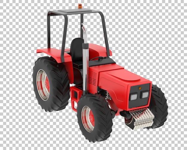 Ilustración en 3D de un tractor sobre un fondo transparente