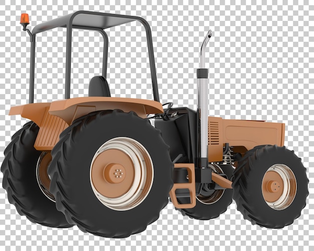 Ilustración en 3D de un tractor sobre un fondo transparente