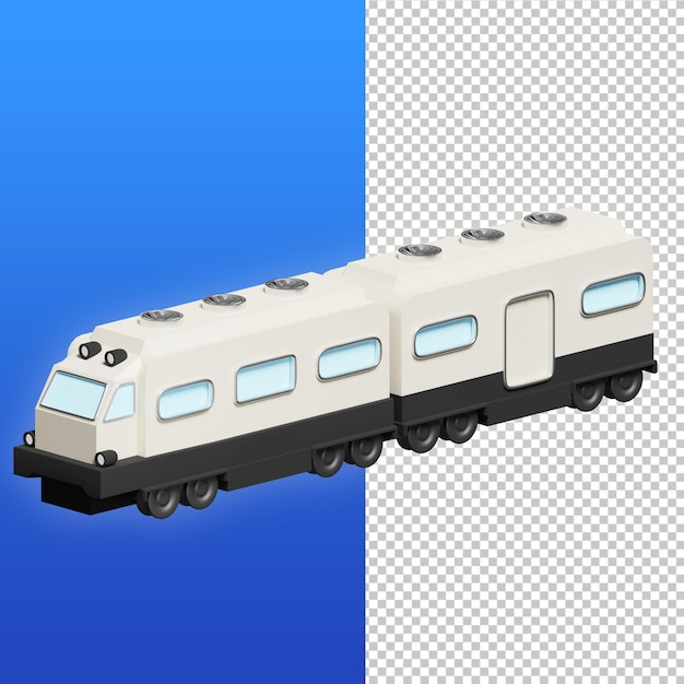 Ilustración 3d de tren público