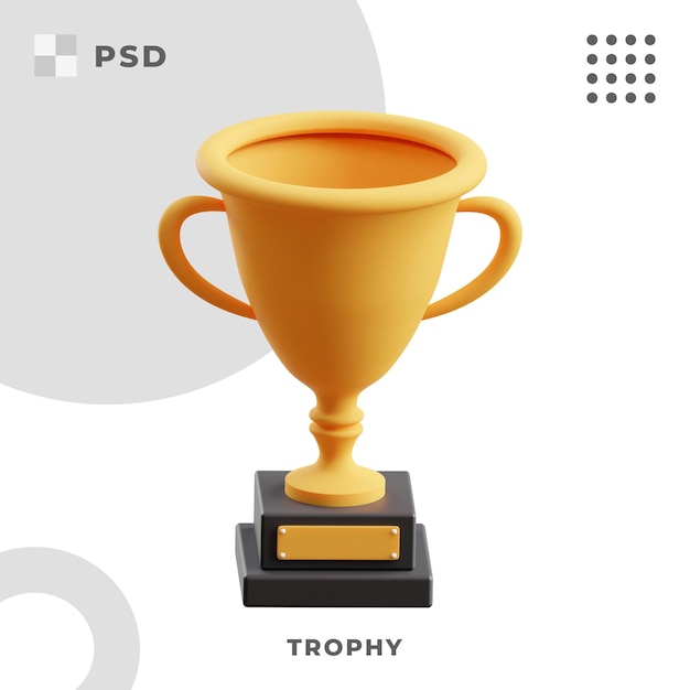 PSD ilustración 3d de trofeo campeón wi