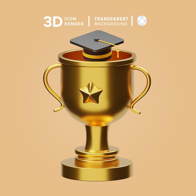 PSD ilustración 3d del trofeo psd