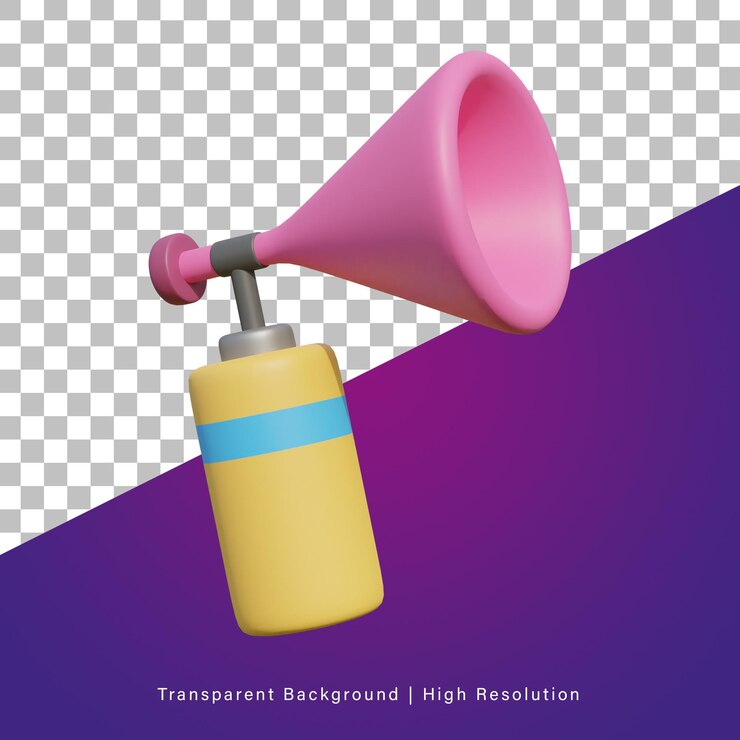 PSD ilustración 3d de trompeta de fiesta de año nuevo