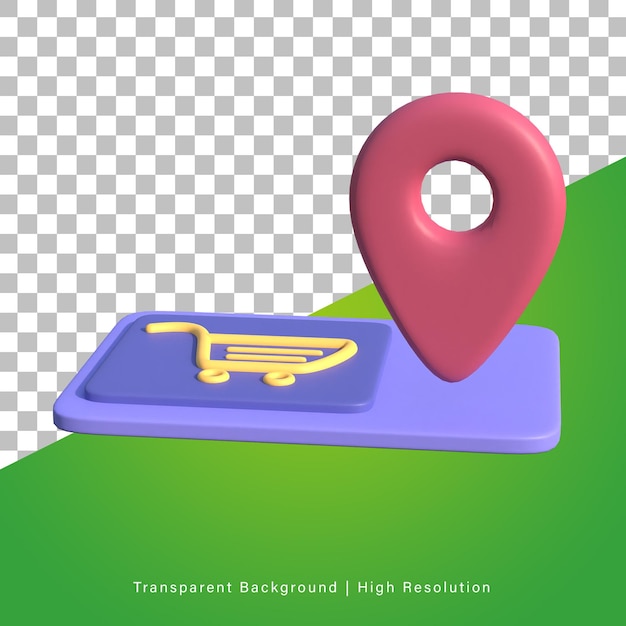 Ilustración 3D de ubicación