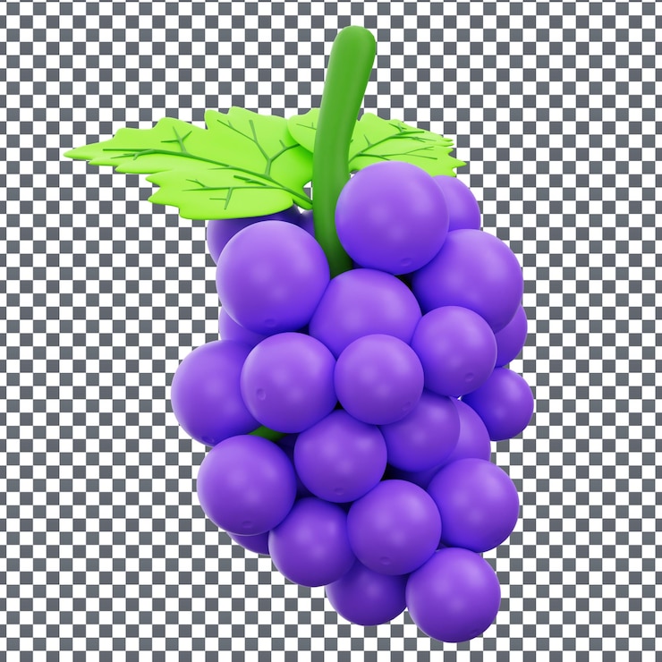 PSD ilustración 3d de la uva