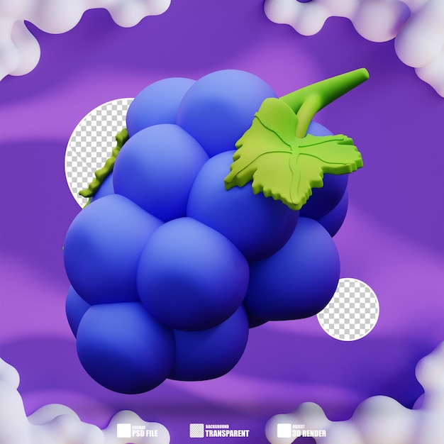 Ilustración 3d de las uvas 2