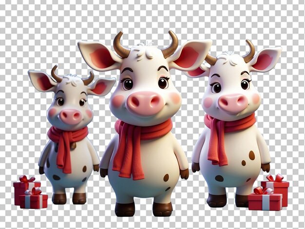 PSD ilustración en 3d de una vaca divertida