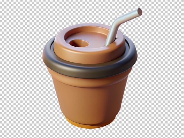 PSD ilustración 3d de un vaso de papel