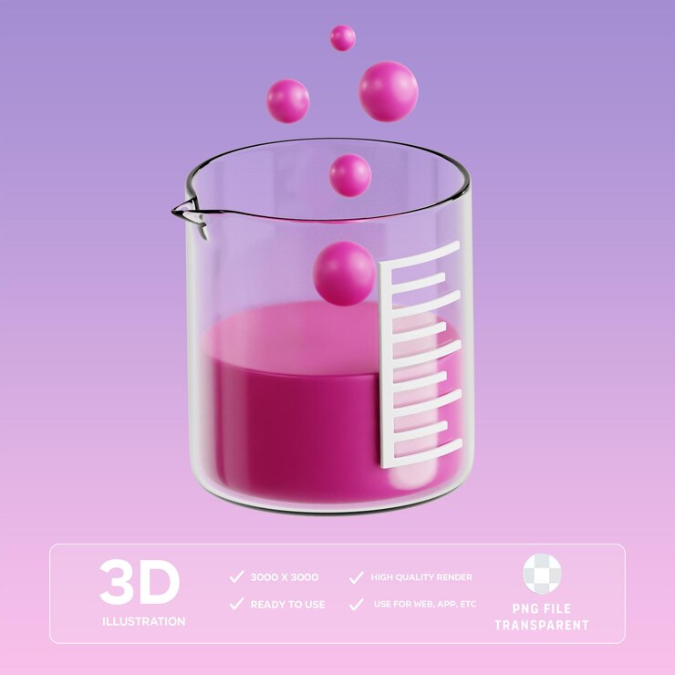 Ilustración en 3D del vaso del vaso PSD