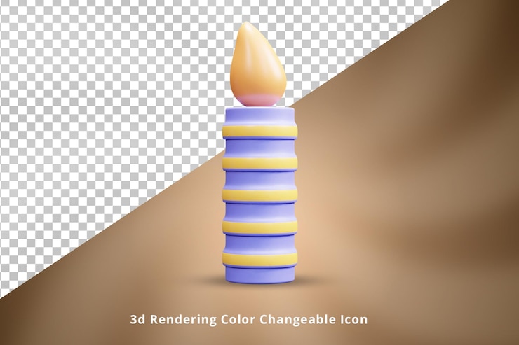 PSD ilustración 3d de velas para fiesta de cumpleaños o ilustración de velas de cumpleaños 3d