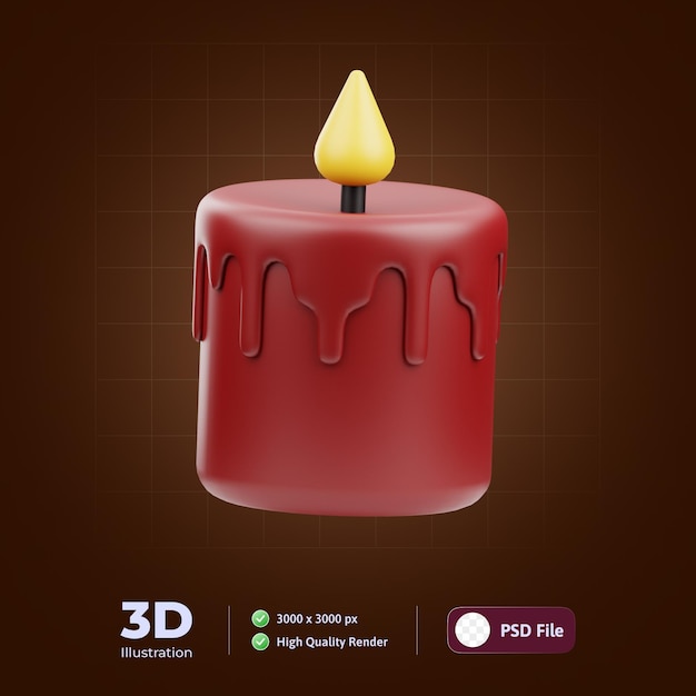 PSD ilustración 3d de velas