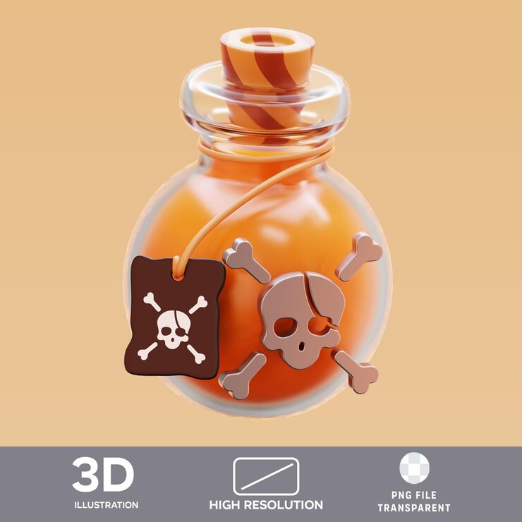 PSD ilustración en 3d del veneno de psd