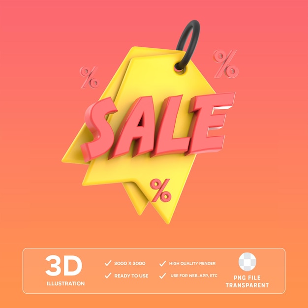 Ilustración 3D de la venta de PSD